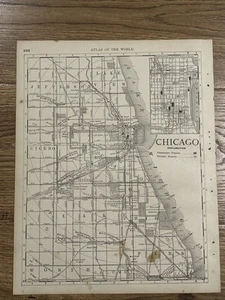 Antique 1889 Map Of Chicago 14”x11” - Picture 1 of 8