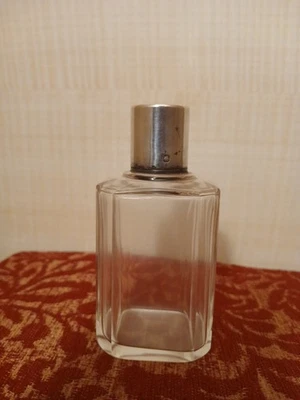 FLACON ANCIEN PARFUM CRISTAL BOUCHON en ARGENT Minerve H 10cm - Photo 1/4