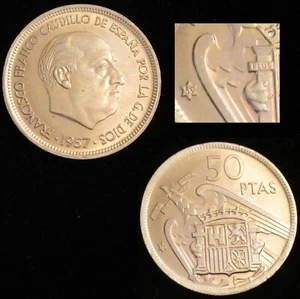*GUTSE* FRANCO-4, 50 PESETAS 1957*59, PLUS, BRILLO ORIGINAL, SIN CIRCULAR. - Imagen 1 de 1
