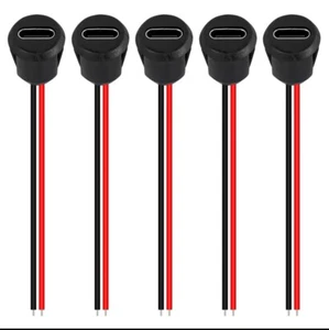 5Pcs 2Pin USB 3.1 Type-C Connector Welding Wire Female Socket Fast Charging Port - Picture 1 of 4