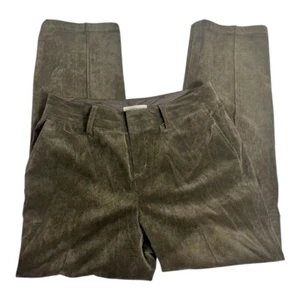 Coldwater Creek Corduroy Pant Women 8 Petite Dark Olive Green Stretch Dressy - Picture 1 of 7