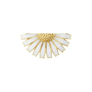 Georg Jensen. Gilded Sterling Silver DAISY Half Flower Brooch with Enamel. - Picture 1 of 2