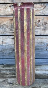 Colonne Haute Époque Bois Peint Patine Ancien Sellette Piédestal Élément Archi - Imagen 1 de 8