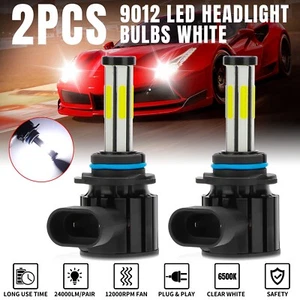 2x 6-sides 9012 HIR2 COB LED Headlight Bulbs Kit High Low Beam 6500K Super White - Picture 1 of 10