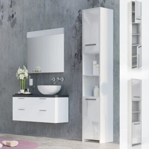 Vicco Armadio da bagno Kiko Scaffale da bagno bianco lucido Armadio da bagno - Foto 1 di 5