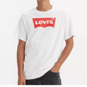 T-shirt uomo LEVIS grande logo taglia 2XL maglietta uomo rossa linguetta cotone casual nuova con etichetta - Foto 1 di 8