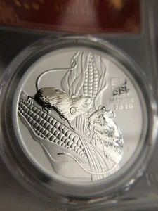 2020 Australia Lunar Year of the Mouse 1 oz Silver Coin PCSG MS70 FS Red Label - Picture 1 of 7