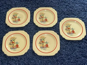 1940's Vintage Homer Laughlin Hacienda 5 Salad/Luncheon Plates Deco - Unused! - Picture 1 of 7