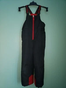 SWISS TECH BLACK RED SNOWBOARD SKI SUSPENDERS OVERALLS SNOW BIBS PANTS XS 4 5 - Picture 1 of 11