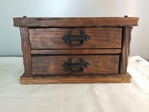 Vintage Jewelry Box Nail Head Carved Wooden Renaissance Beautiful Piece Solid - Picture 1 of 12