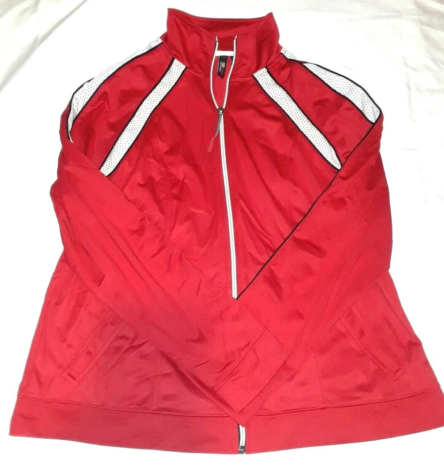 Womens SB Active Jacket Large Red with white trim Zip front - Image 1 of 4