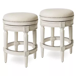 Maven Lane Pullman Swivel Bar Stool, White Oak,Counter Height(Open Box) (2 Pack) - Picture 1 of 6