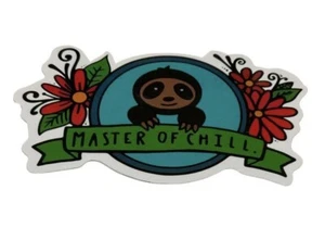 Vinyl Sloth ￼Sticker Master Of Chill Water Resistant Laptop bottle Decal - Picture 1 of 5