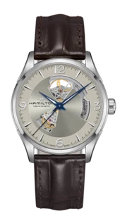 Hamilton Jazzmaster Open Heart Auto Ivory Dial Leather Band Men Watch H32705521 - Foto 1 di 5
