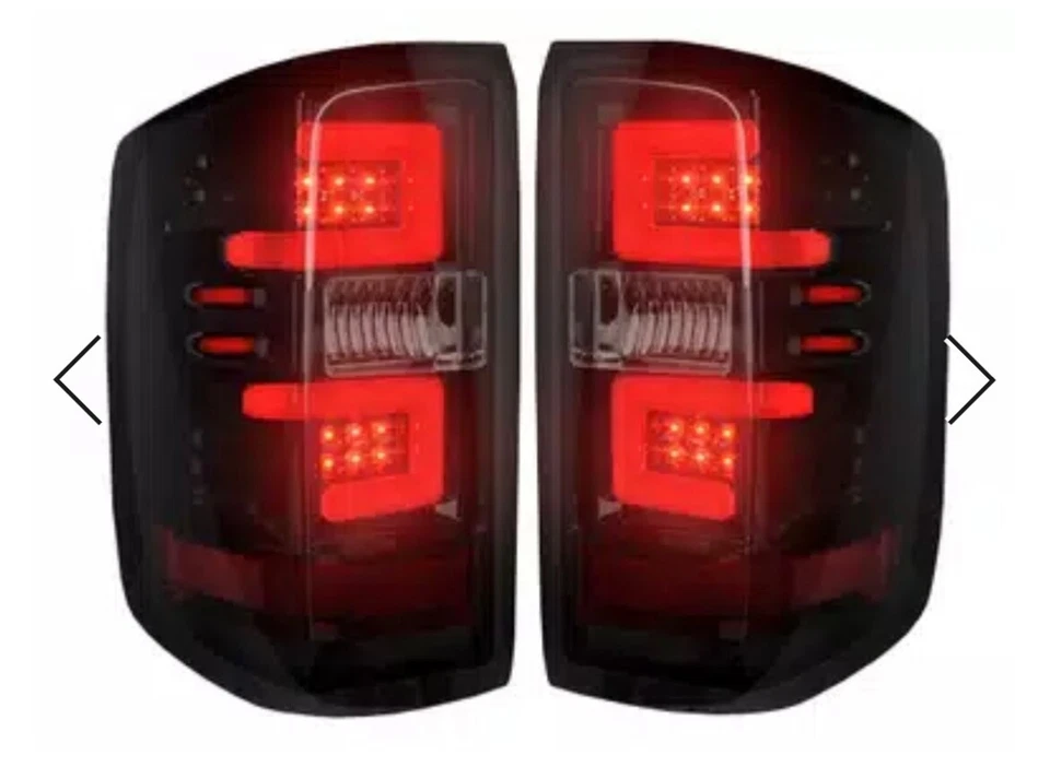 Luces traseras de reconocimiento para Chevy Silverado 1500/2500/3500 2014-2019 lente ahumada OLED Foto 1 de 1