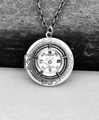 Рабочий компас медальон ожерелье, навигации руководство, безопасность, защита, путешествия - Изображение 1 из 2