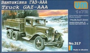 UNIMODELS UM 317 Kit de modelos a escala de plástico escala 1:72 GAZ-AAA camión soviético Segunda Guerra Mundial - Imagen 1 de 12