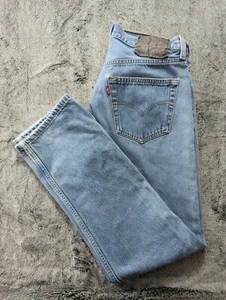 Vintage Levi's 501xx Button Fly gerades Bein Herrenjeans Größe 34 x 34 mittlere Waschung - Bild 1 von 16