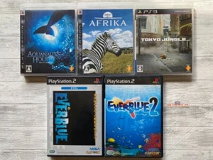 SONY PS2 & 3 EVERBLUE & Afrika & Aquanaut's Holiday & Tokyo Jungle from Japan - Picture 1 of 12