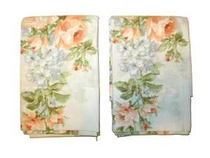 NEW Vintage Morgan Jones 2pc Standard Pillowcase Set Retro Floral Flower Bedding - Picture 1 of 13