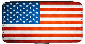 America/American/USA flag Grunge iPhone/Pixel/Galaxy Printed Flip/Wallet Case - Picture 1 of 9
