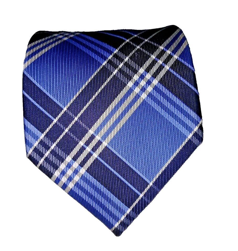 Taylor & Wright Mens Formal Necktie 59"Lx2.95"W Blue White AND navy blue NeckTie - Image 1 of 4