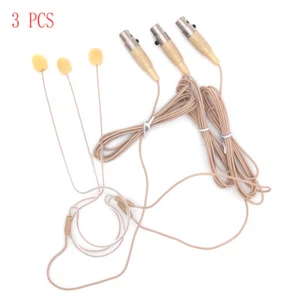 3 PCS Beige Single Earhook Headset Microphone for Shure Wireless-TA4F 4pin XLR - Picture 1 of 5