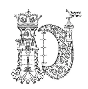 UNIQUE Castle Stamps ALPHABETH LETTER "D" - Cushion Ready to Mount Rubber Stamp - Picture 1 of 2