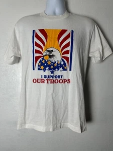 Vintage Desert Storm Support Our Troops Military Tee Size Lrg Single Stitch USA - Picture 1 of 12