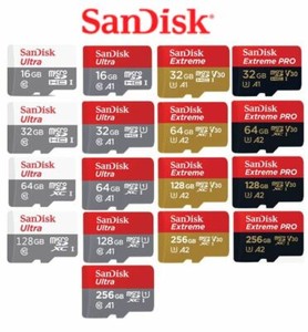 SanDisk 16GB 32GB 64GB 128GB 256GB Ultra Extreme Pro Memory card micro sd C10