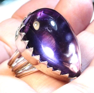 GRANDE! ANELLO AMETISTA CAMBIO COLORE NATURALE ALTA QUALITÀ 46,35 CT ARGENTO 925.9.0 - Foto 1 di 12