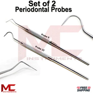 Periodontist Probes Oral Hygiene Hook Tartar Removing Dentist Hand Instruments  - Picture 1 of 3