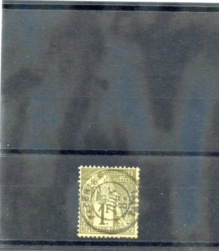 TAHITI FORERUNNER YT 59 1881 1F PAPEL OLIVA 13JUN87 CDS $225 Foto 1 de 1