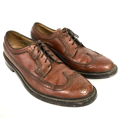 Florsheim Imperial Hombres 11 B Zapato de Vestir 5 Uñas Cuero Marrón Punta de Ala 93602 Foto 1 de 4