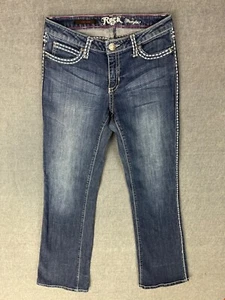 Wrangler Rock 47 Jeans 30x36 Bootcut mittlerer Rise dunkel gewaschen dicker Stich Damen - Bild 1 von 14