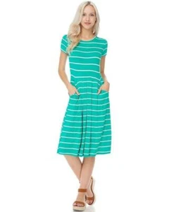 Vestido midi a rayas manga corta Earn Your Stripes como nuevo - Imagen 1 de 2
