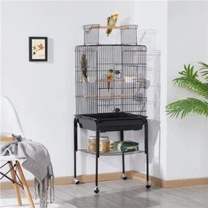 Bird Cage Open Play Top Parrot Cage Budgie Cage w/ Stand for Cockatiel Parakeet - Picture 1 of 12