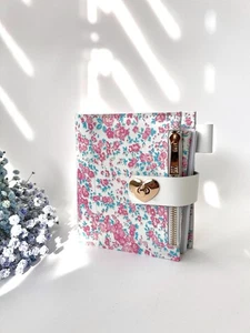Leather notebook cover A7 2 rings binder mini wallet. Dated 2026 planner gift. - Picture 1 of 11