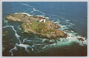 Postkarte Luftaufnahme von Cape Neddick Leuchtturm Maine Hubble Light ME1488 - Bild 1 von 2