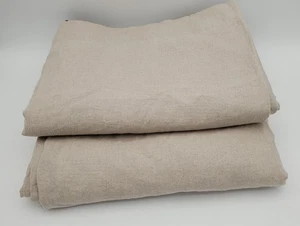 Pottery Barn Linen/Cotton Curtains Panels 3-in-1 Pole Top Lined 60"x 95" Tan/2 - Picture 1 of 6