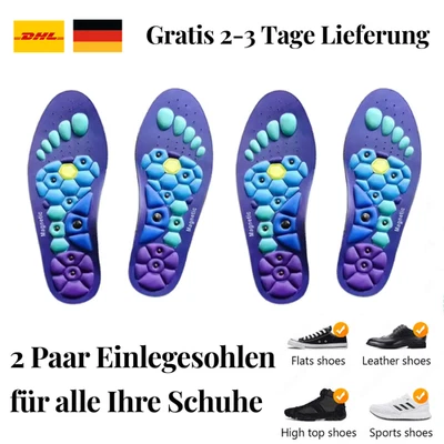 1/2/3 Paar Magnetische Akupressur Einlegesohlen Fußmassage Schmerzen EU 36–47 - Bild 1 von 4