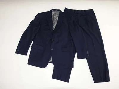 Hart Schaffner Marx Mens 2 Button Suit Size 40 Short 33 x 28 Navy Blue 100% Wool - Image 1 of 4