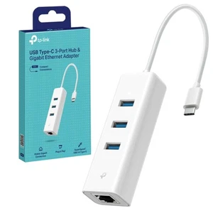 USB Type-C 3-Port Hub Gigabit Ethernet Adapter Enhanced Stability and Compatibil - Photo 1/5
