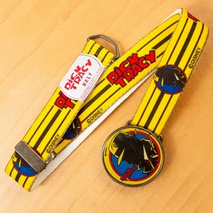 Vintage 1990 Walt Disney DICK TRACY Lee Adjustable Belt with tags 90s Kid Buckle - Picture 1 of 3