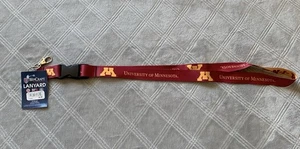 NCAA University of Minnesota Gold and Red Lanyard with Clip - Picture 1 of 5