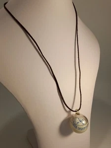 Louis Vuitton Cup 2000 Compass Pendant on Suede Necklace LV White & Blue - Picture 1 of 8
