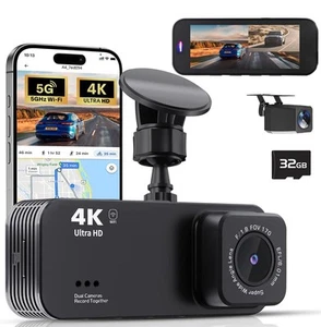 Lensuge 4K dual camera dash cam WiFi video transfer with GPS - Bild 1 von 8