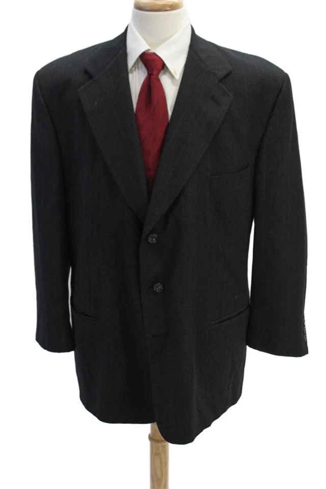 Chaqueta Blazer Givenchy Para Hombres A Rayas Tres Botones Gris Lana Talla 48 Foto 1 de 4