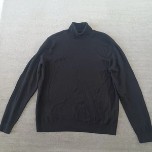 Nordstrom Pullover Herren XL schwarz 100% Merinowolle waschbar Rollkragen Stretch - Bild 1 von 10