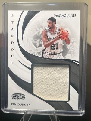 2018-19 Immaculate Collection Standout Memorabilia 4 Tim Duncan Jersey 18/99 - Image 1 of 2